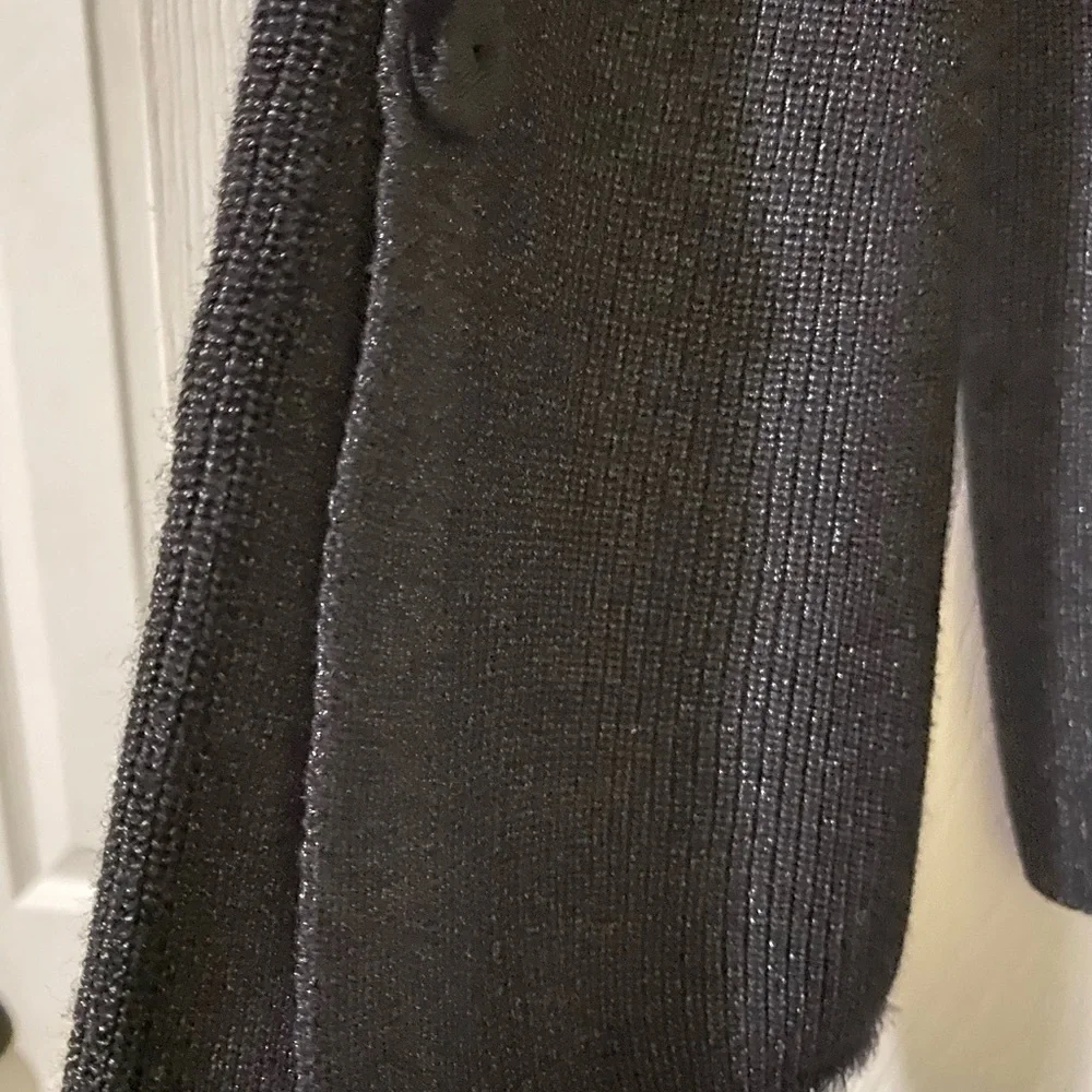 NIC+ZOE knit top size M black with silver metallic threads. Bought at Saks Fifth - Picture 3 of 7